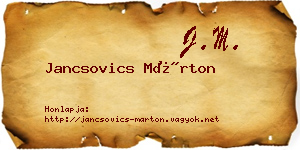 Jancsovics Márton névjegykártya